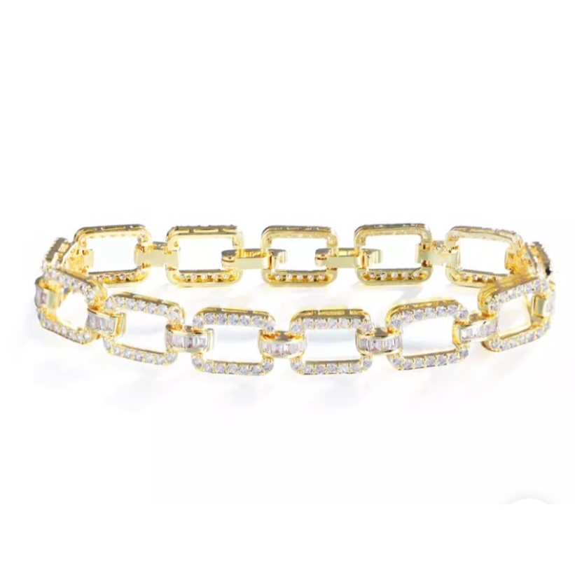 Micro stone link bracelet