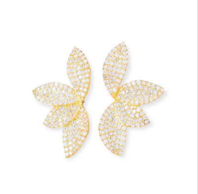 Crystal leaf earrings