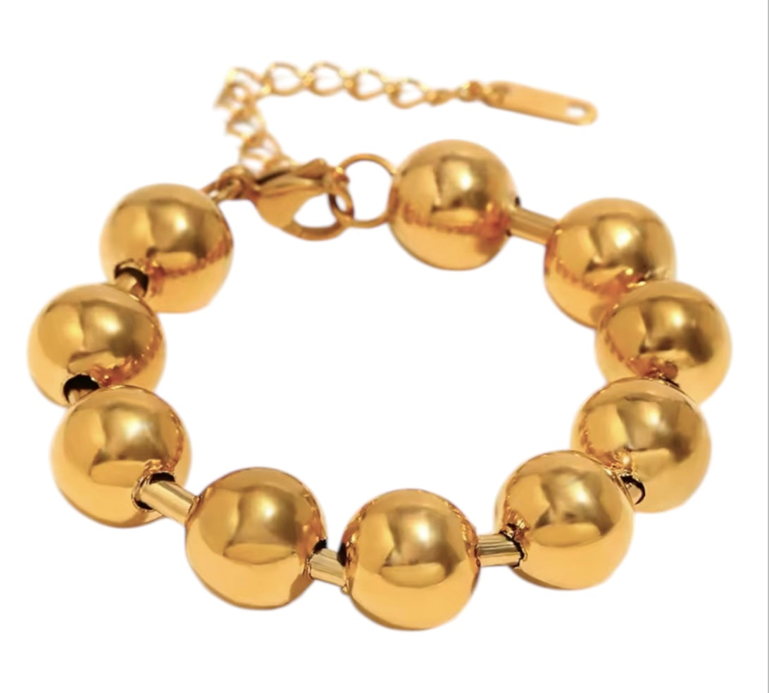 Chunky Gold Beaded Bracelet