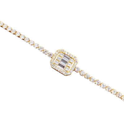 Gold brilliant & baguette tennis bracelet