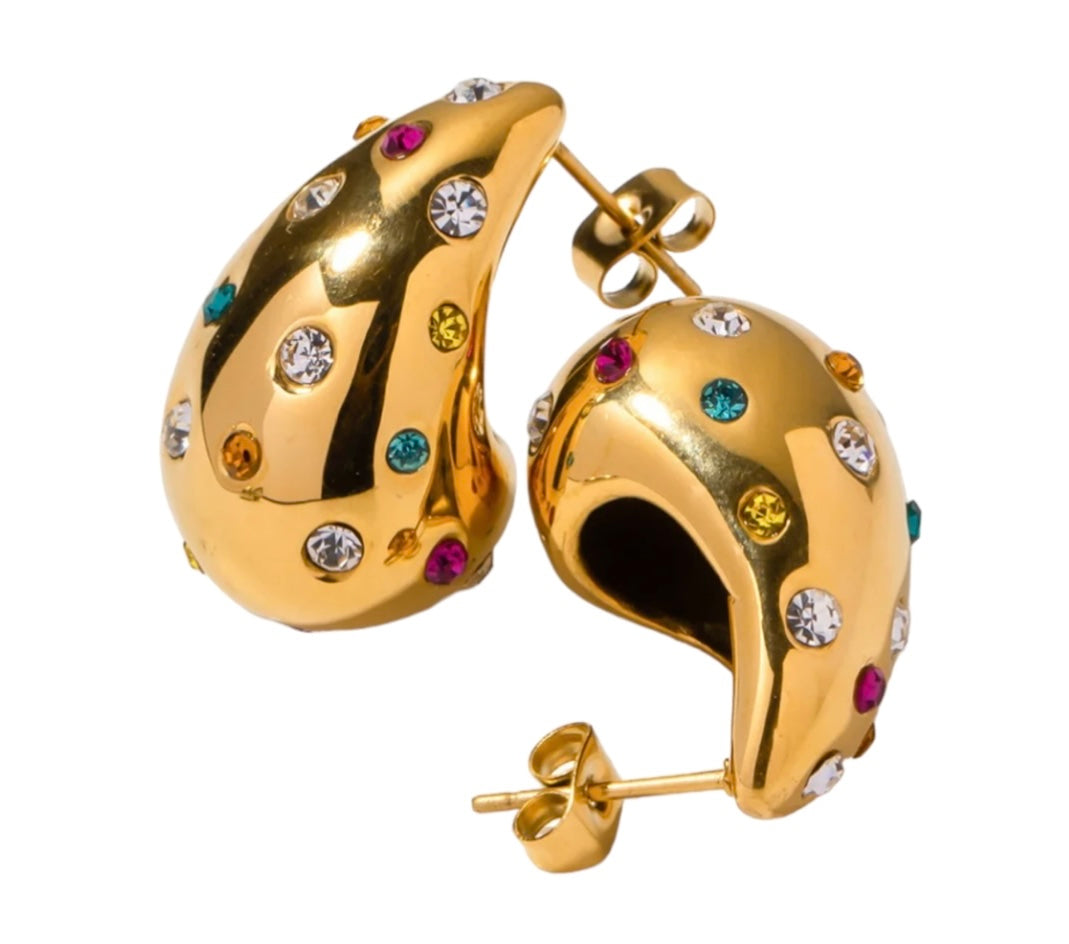 Bejewelled dome earrings