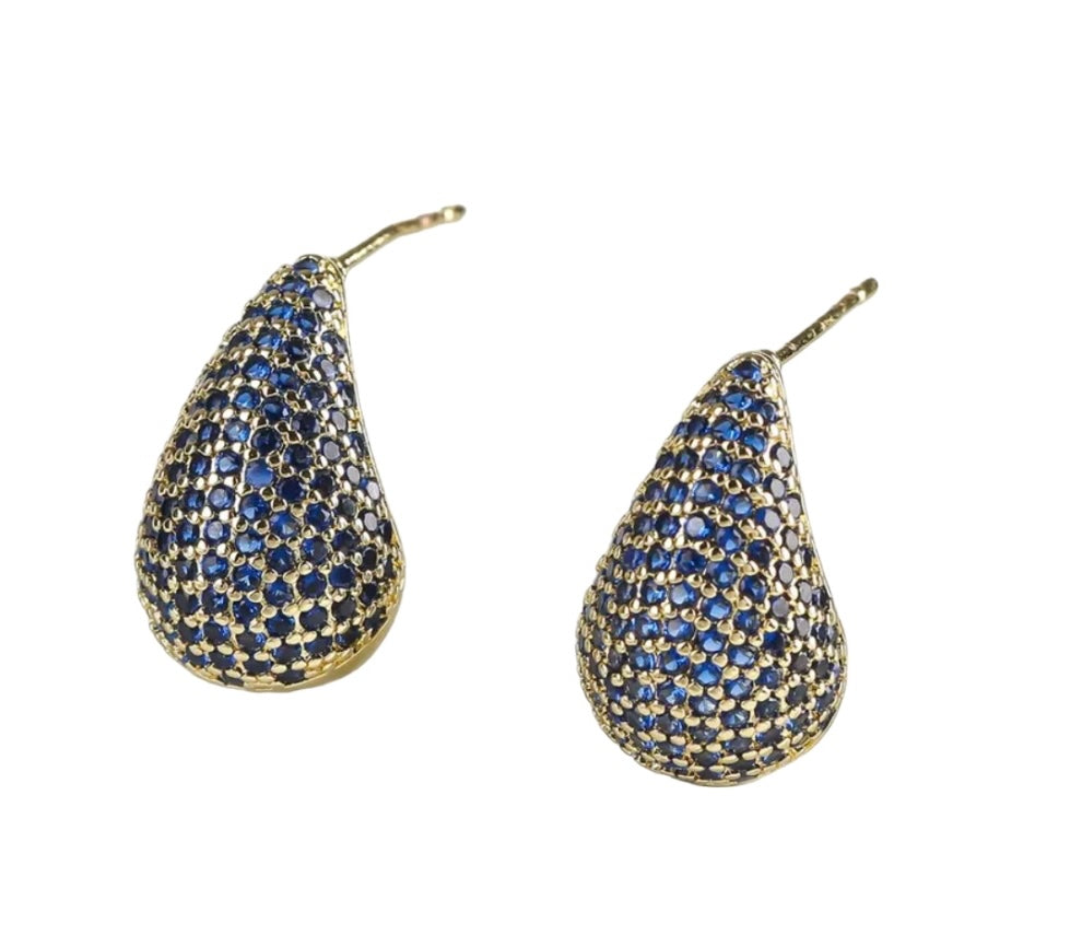 Sapphire micro stone dome earring