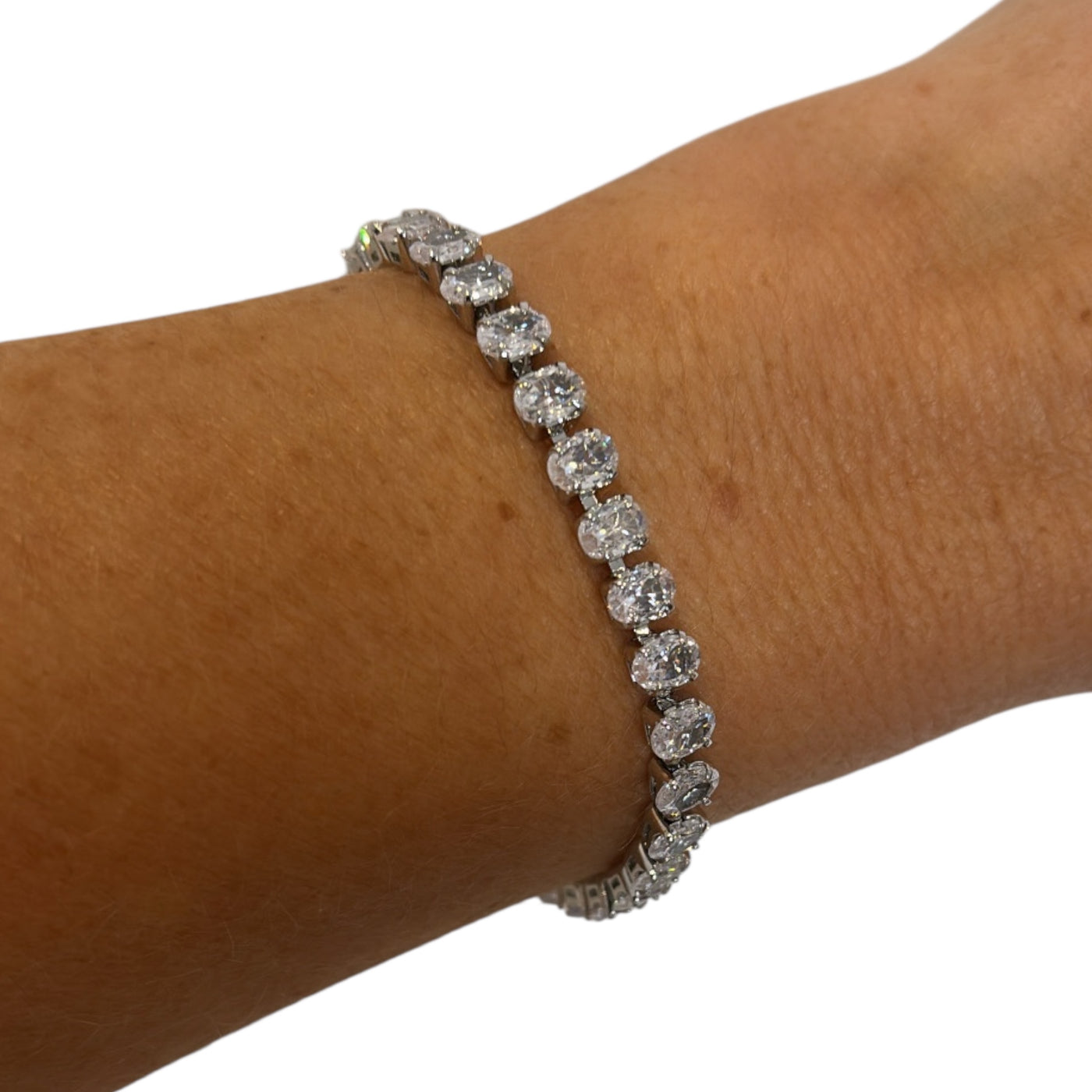 Oval cut tennis bracelet