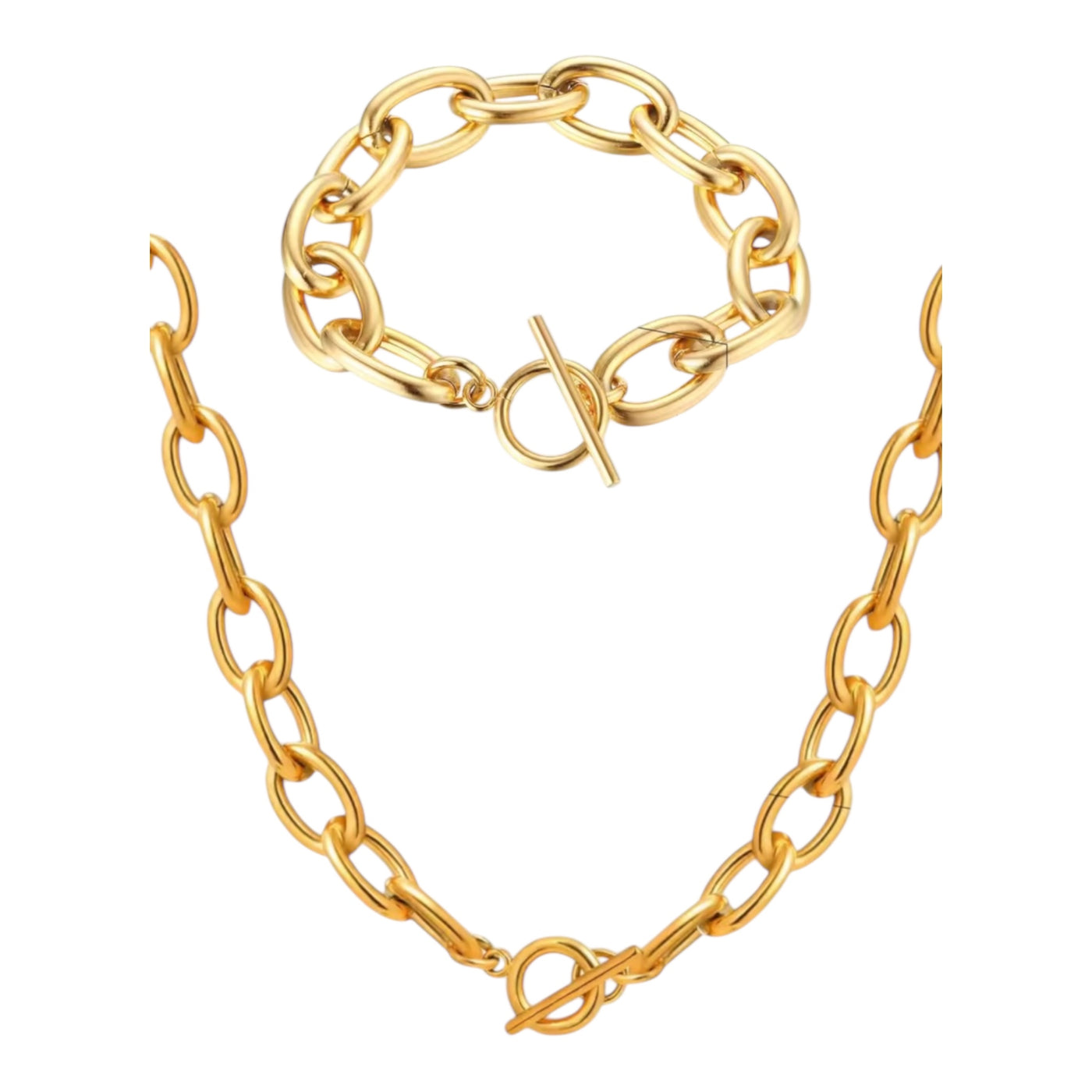 Golden toggle clasp set
