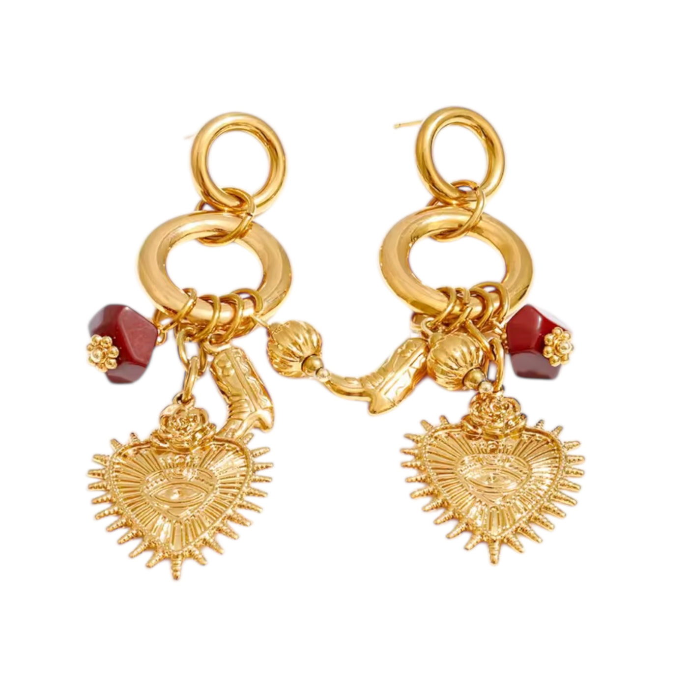 Golden Brown Charm Earrings