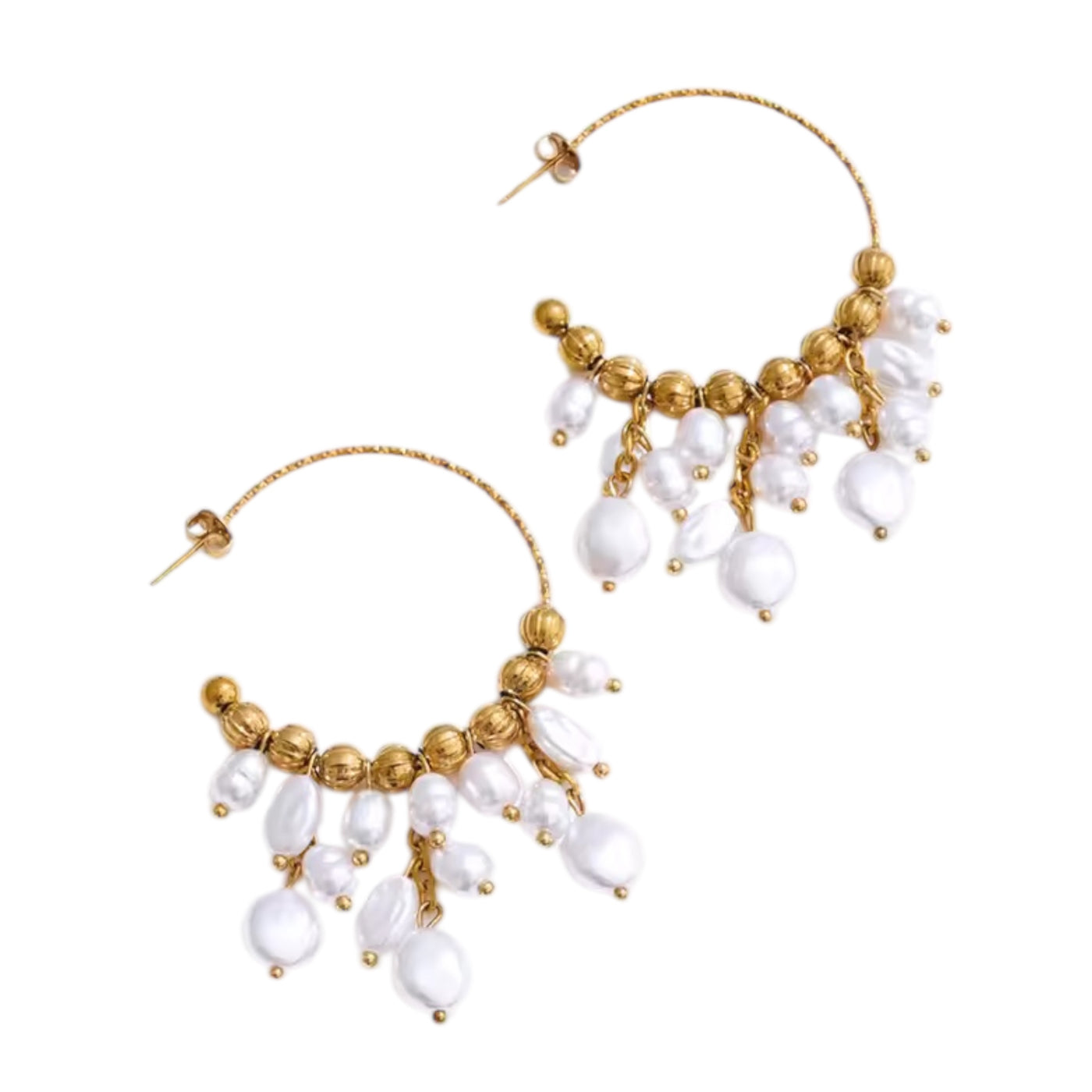 Byzantine Pearl Hoops
