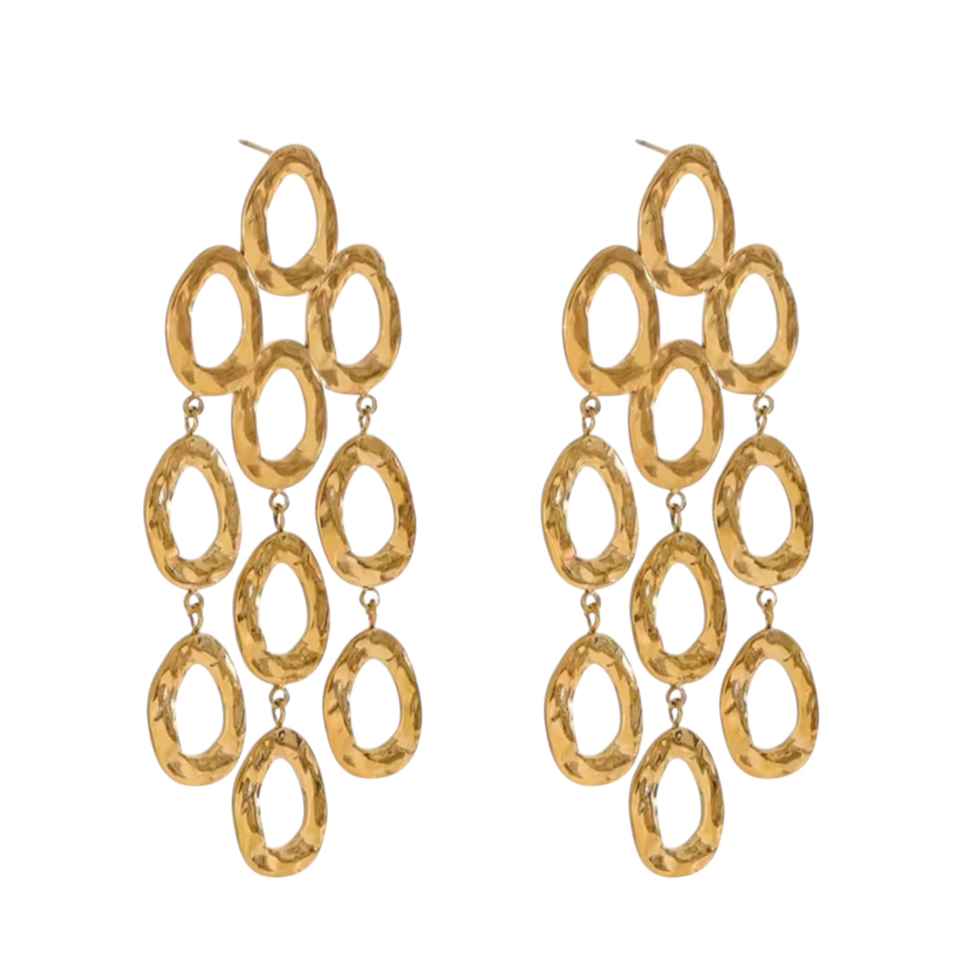 Oval open cut earrings