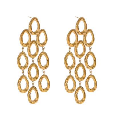 Oval open cut earrings