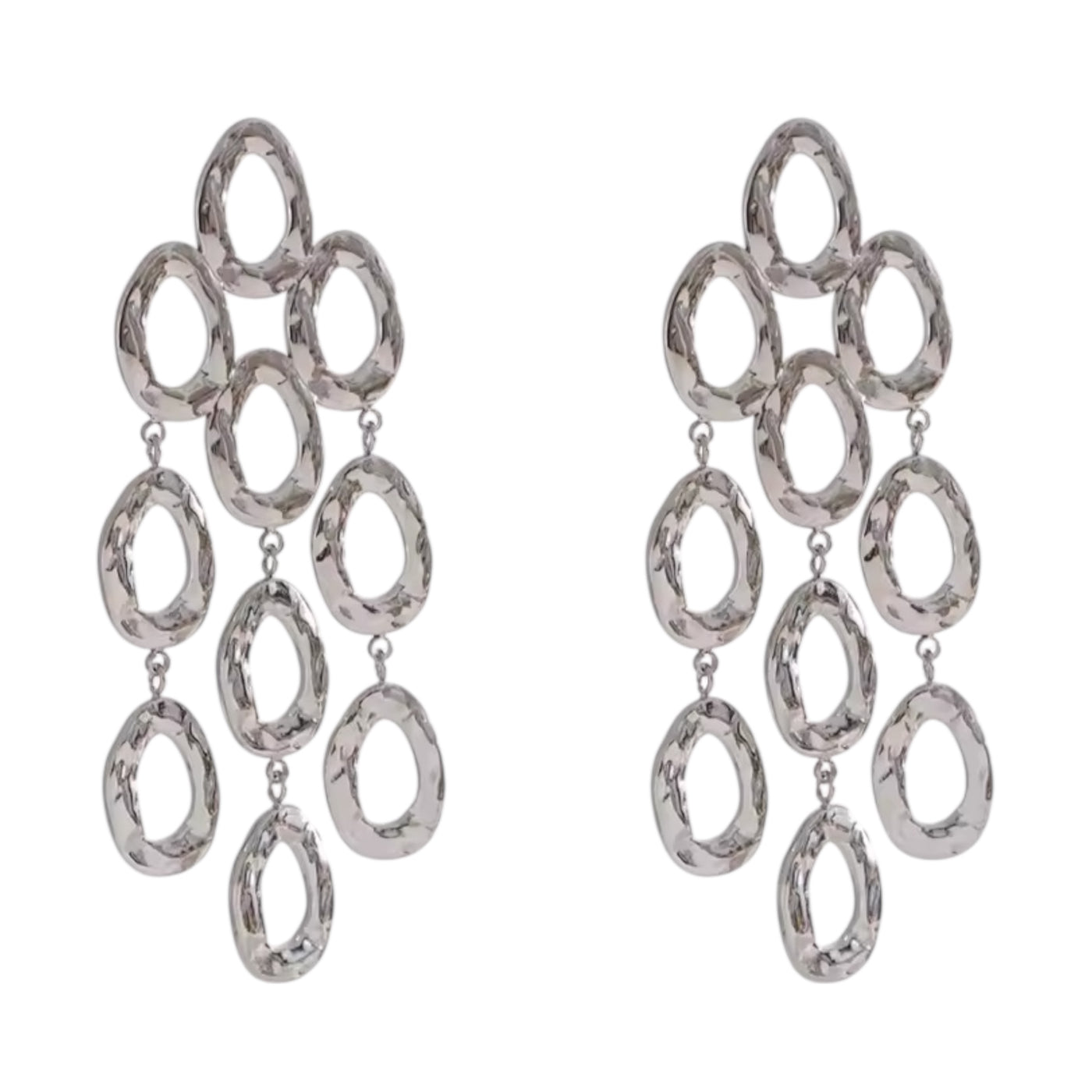 Oval open cut earrings