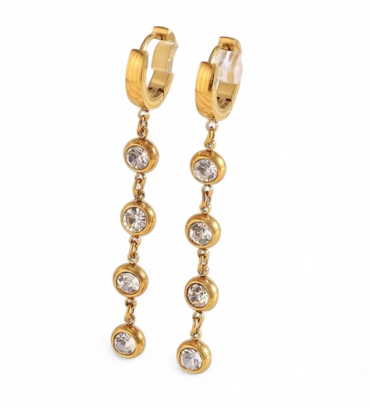 Mini Hoop Bezel Earrings