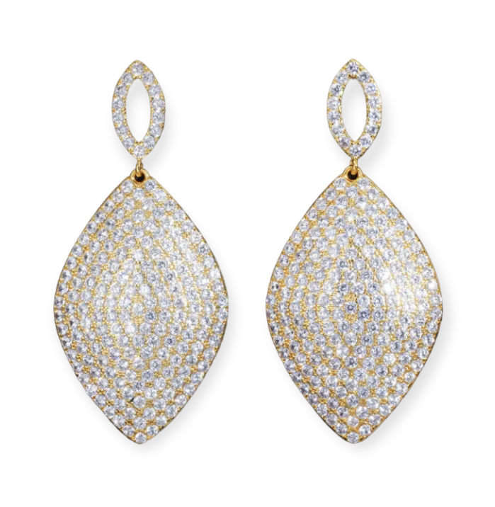 Gold crystal drop earrings