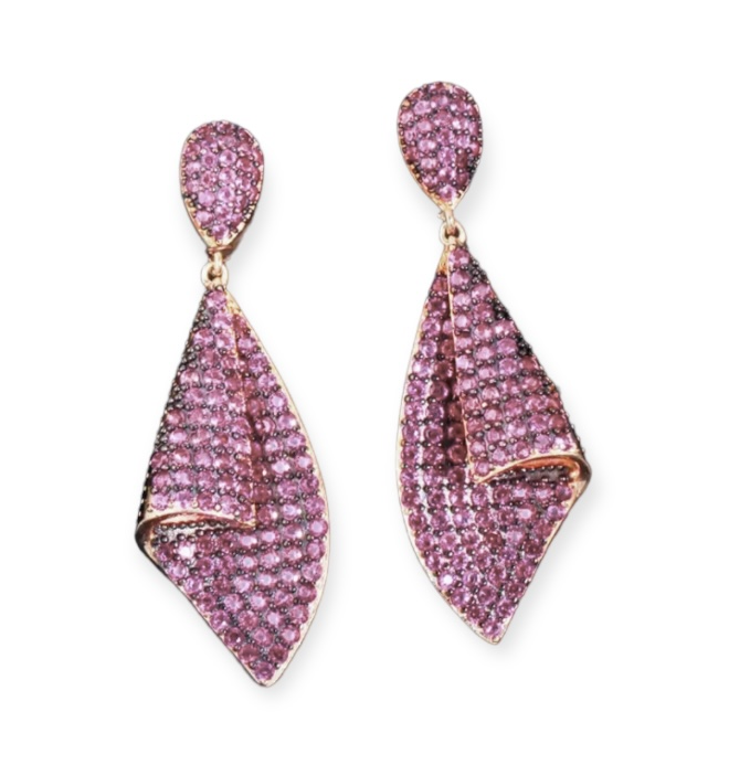 Pink Pavé drop earrings